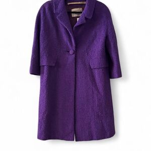 Vintage I Magnin & Co Sybil Connolly Dublin Wool Coat Autumn Violet size 10